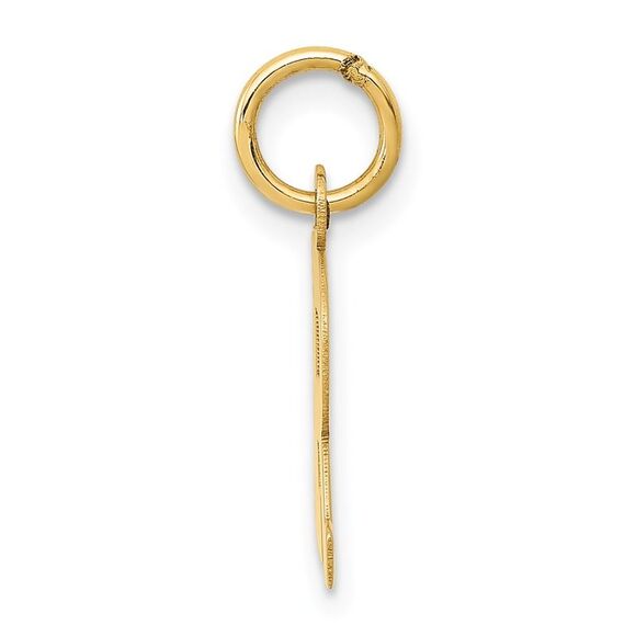 14k Yellow Gold, Amanda Collection, Small Block Initial R Pendant - Picture 2 of 5